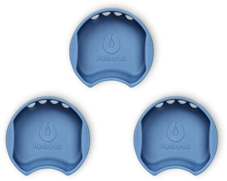 HydraPak Watergate Wide Mouth Splash Guard (Bay Blue, 3-Pack) | BPA & PVC Free, Food Grade Silicone, Water Control, Easy-To-Clean, Universal Fit for Wide Mouth Water Bottles