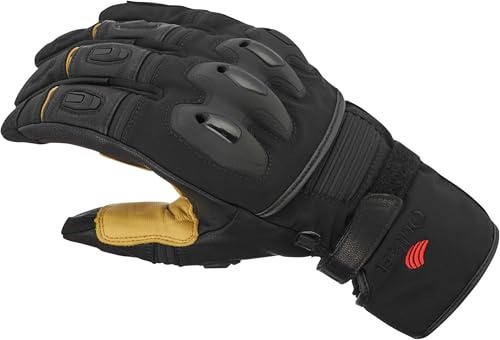 Halvarssons Flon WP wasserdichte Motorrad Handschuhe, schwarz/gelb, 12