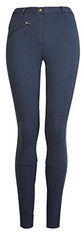 GS Equestrian Girl's Kerry Girl's Kerry Jodhpurs - Black/Purple, 20-Inch