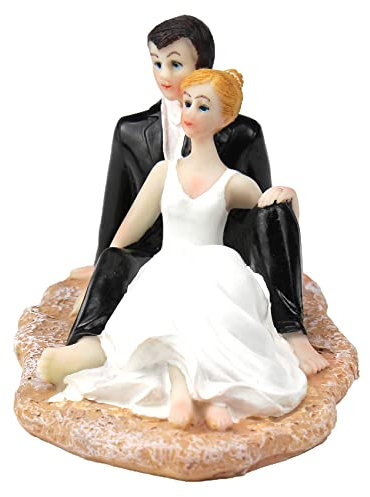 Cake Topper Matrimonio Coppia di Sposi Sposi Sulla Spiaggia 5.5 Pollici Altezza