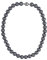 Leslii Damen Perlenkette Grau - Muschelkern-Perlen 12mm - Magnetverschluss - 44cm - Schmuck für Frauen - Klassisch - Silber - Halskette