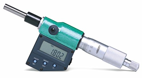 INSIZE 6353-25 Digitaler Mikrometerkopf, drehbare Spindel, Klemmmutter, flache Spitze, 0 mm-25 mm/0 mm-1