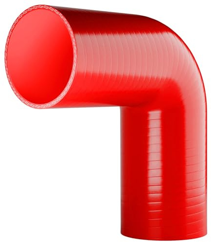 90 degrés en silicone Turbo et liquide de refroidissement Flexible renforcé Coude ID : 70 mm – Rouge