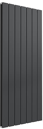 Reina Flat Steel Anthracite Vertical Designer Double Panel Radiator 1600mm H x 514mm W, Central Heating