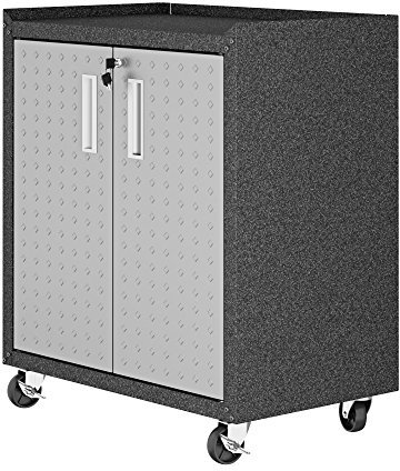 Manhattan Comfort Fortress Garagenschrank mit 2 Türen, Schwarz/Grau