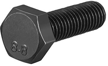 sourcing map 10 Stk.Hexagon Kopf Schraube Muttern Fastener 8,8 Karbon Stahl Schwarz M8x25mm de