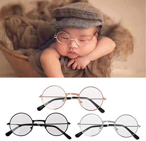 Newborn Baby Girls Boys Flat Glasses Photography Props Gentleman