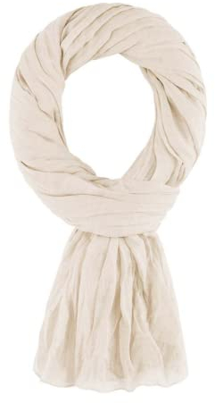 Allée du foulard,100% Baumwolle Seidenschal Damen,200x100 cm,Schals & Tücher für Damen, Kopftuch, Hijab, Halstuch Damen, Schal, Stola Damen Festlich,für alle Jahreszeiten (Leinenweiß)