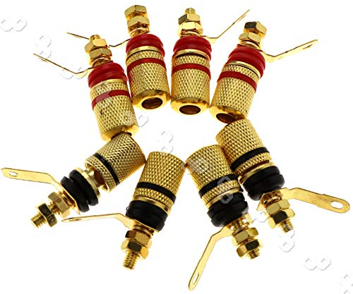 YINETTECH 8x 4MM 307 Vergoldetes Reines Kupfer Bananenbuchse Binding Post Audio Verstärker Anschluss Anschlussblock