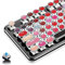 Basaltech Clavier de machine à écrire avec rétroéclairage LED arc-en-ciel, clavier de jeu mécanique vintage avec touches rondes rouge à lèvres, commutateurs bleus, clavier filaire à 104 touches,