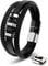 SERASAR Armband Silber Herren 23cm Herrenarmband Männer Leder Armreif Lederband Herrenarmreif Armschmuck Schmuck Armkette Flecht Wickelarmband
