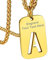 Bandmax Dog Tag con Inicial de Nombre Cadena Militar Hombre Acero Quirurgico Colgante Identificativa Letra A Platino