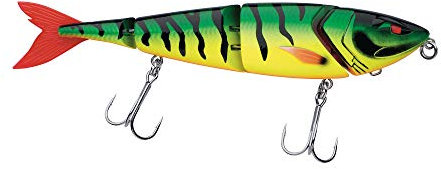 Berkley Zilla Swimmer, Fishing Hook, Hard Lure, Slow Sinking 4-Piece Swimbait with extremely natural action - Fusion 19 Treble Hooks - Lead Free Predator Fishing, Pike, Unisex, Firetiger, 15g | 120mm