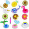 Zcaukya 12 Pack Inflatable Floating Drinking Holders, Drink Floats Inflatable Cup Coasters for Kids Toys and Pool Party