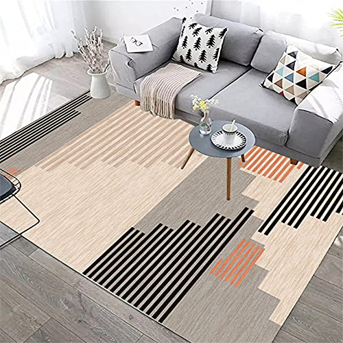 Xiaosua Happy Decor Kids Teppich Wohnzimmer-Teppich-orange dünner gestreifter, einfacher Anti-Dirty-Teppich ist leicht zu reinigen Orange Spiele Teppich 60x90cm Kinder teppiche 1ft 11.6''X2ft 11.4''