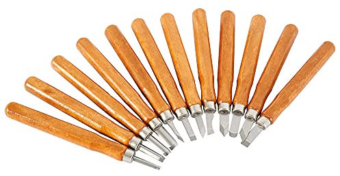 12pcs DIY Holzschnitt Messer Skulptur Holzschnitzerei Werkzeuge Holzbearbeitung Hobby Kunsthandwerk Cutter Graver Sculpt Keramik Keramik Ton,wie abgebildet