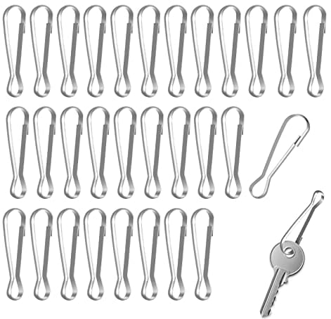 Cobee Flag Pole Clip, 30pcs Stainless Spring Clips Hooks for Grommeted Flag, Flag Pole Snaps Hook, Stainless Steel Flagpole Accessories for Grommeted Flag, Key Chain, Socks, Clothesline(40mm)