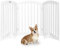 Bonnlo Wooden Free Standing Dog Gate for Doorway with 3 Foot Supporters, Configurable Folding 3 Panel Indoor Pet Gate, Wood Dog Barrier/Divider, 155CM W X 76CM H, White