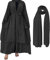 OBEEII Frauen Kleid Moslems Lose Lange Strickjacke mit Ausgestellten Ärmeln Kleidung Abaya Islamischer Araber Kaftan Dubai Lange Muslimisches Gebetskleid Robe mit Hijab Schwarz XL