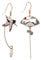 Chinese style Folding Fan Modeling Crane cloud Hanging Dangle National Style Earrings for Women Hollow asymmetric Metal Jewelry Attractive and professional