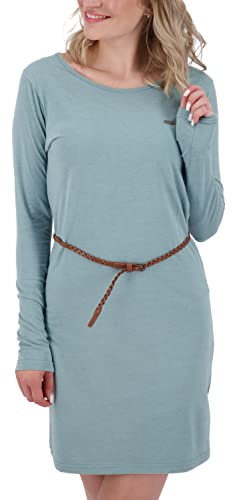 alife & kickin Damen EllinAK A Longsleeve Dress Kleid Damenkleid Freizeitkleid Sommerkleid XS-XXL, Pacific Melange, L