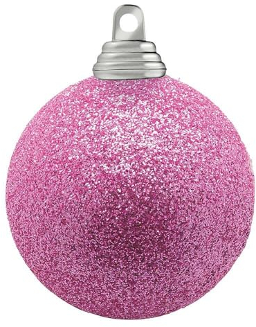 Deco Woerner Glitzer-Weihnachtskugeln in Orchidee aus Kunststoff, 8 cm Ø - 6 Stück