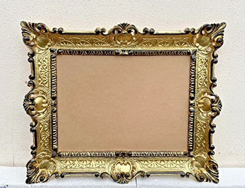 Bilderrahmen Antik Gold Rechteckig 57 x 47 cm Foto Spiegelrahmen Gemälderahmen Barockrahmen 30 x 40 cm Prunk Rahmen 3049G (Gold-Schwarz)