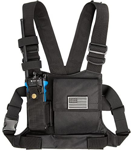 Radio Shoulder Holster Chest Harness Holder Vest Rig for Two Way Radio Chest