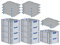 PROREGAL SuperSparSet 10x Eurobox NextGen Color mit Auflagedeckel & Schiebeschnappverschlüsse, HxBxT 22x40x60cm, 44L, Griffe blau offen, Verstärkter Boden, Eurobehälter Transportbox Transportbehälter
