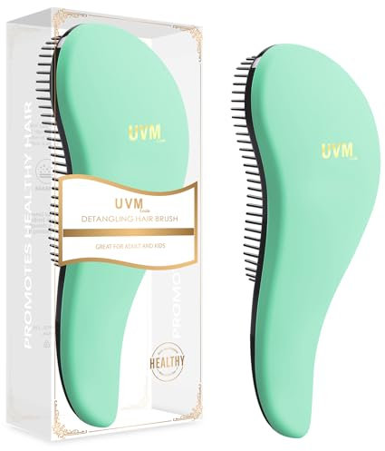 UVM Tools Detangler Hair Brush, Detangling Hairbrush for Women, Girls and Kids – glide the Detangle Brush for Wet, Fine, Curly, Thick and Afro Hair by UVM (Green)