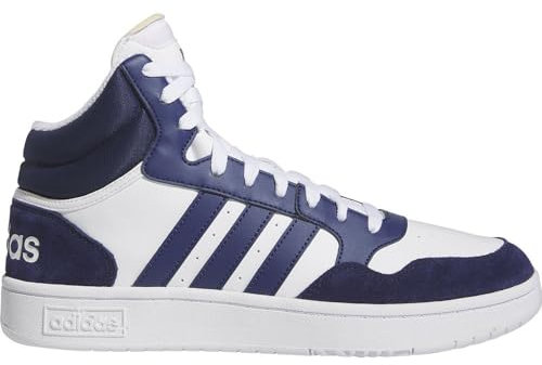 adidas Herren Hoops 3.0 Mid Lifestyle Basketball Classic Vintage Shoes Schuhe, Cloud White/Dark Blue/Dark Blue, 47 EU