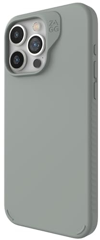 ZAGG Manhattan Snap, Graphen-verstärkte Hülle für iPhone 15 Pro Max [6.7-Inch], MagSafe kompatibel, schlankes und weiches Design, stossfeste Abdeckung für die Rückseite (Salbei)