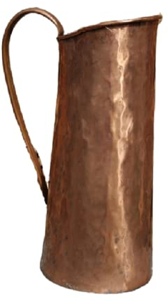 porte-parapluie en cuivre, grande cruche artisanale
