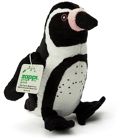 Zappi Co 100% Recyceltes Humboldt-Pinguin Plüschspielzeug (23cm Höhe) Weiches Kuscheliges Umweltfreundliches Stofftier Sammlung Für Neugeborenes Erstes Kind