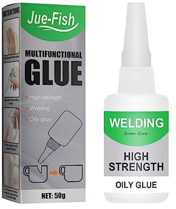 Jue Fish Glue, Multifunctional Super Glue, Jue-Fish Welding High-Strength Oily Glue, Uniglue Universal Super Glue Welding High-Strength Oily Glue for Wood/Fabric/Shoe/Leather/Glass (50g, 1Pcs)