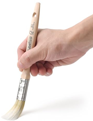 TubeRoo Lackierpinsel 12 mm Kleiner Pinsel - Premium Lackpinsel für Lacke, Holz-Öl & Wand-Farbe - Lasurpinsel für Holz-Lasur - Profi Malerpinsel - Flachpinsel, Farbpinsel mit feiner Spitze