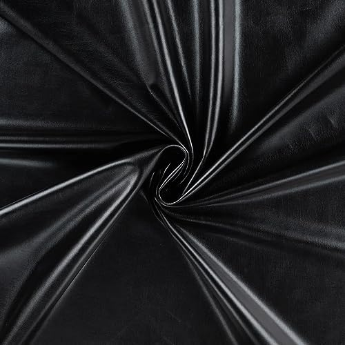 Stretch Folienjersey | zum Nähen von Bekleidung | Meterware | ab 0,5 m (schwarz)