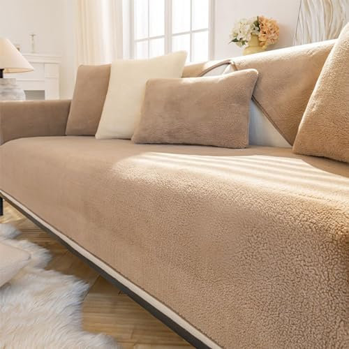 IMSGVIFO rutschfeste Samt-Sofabezüge in verschiedenen Größen inklusive L-Form und Ecksofa-Variante, Anti-rutsch Sofaüberwurf, Cuddly Sofahusse Sofa überzug Ecksofa, Sofaschoner für Hunde