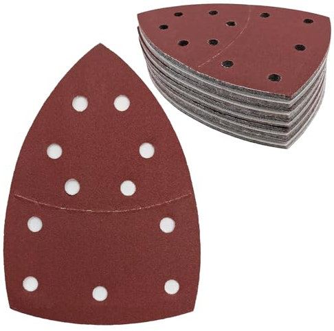 50 Stück Schleifpapier Dreieckschleifer 11-Loch Schleifpads 240 Körnung Klett Schleifpapier Mouse Schleifpapier Schleifblätter für Dreieckschleifer 155 x 108 mm