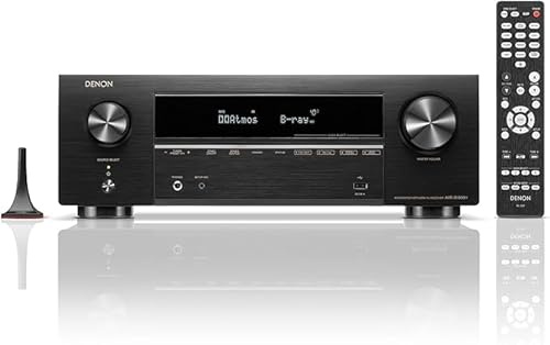 Denon AVR-X1800H - Ricevitore AV a 7.2 canali, 80 W/canale, streaming wireless tramite HEOS integrato, WiFi e Bluetooth, supporta Dolby Vision, HDR10+, HDR dinamico e sistemi di automazione domestica