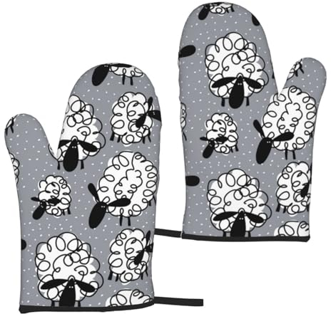 Lustiges Schaf, Ofenhandschuhe, rutschfeste Kochhandschuhe, hitzebeständige Backhandschuhe, EIN Paar