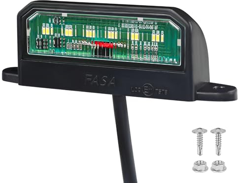 Qiping LED Kennzeichenbeleuchtung,12/24V Universal Kennzeichenleuchte mit E-Mark Zulassung für LKW PKW Anhänger RV