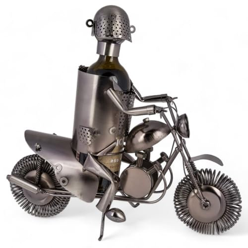 MIJOMA Porte-bouteille en métal style moto rétro Cafe Racer Bobber Chopper Vintage & Classique - Porte-bouteille de vin pour moto (moto classique)