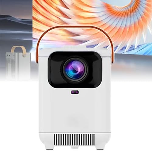 QIeAny Smart Projector, Portable Projector, Built-in Speaker 5W, 120 ANSI HD 1080P, ±30°Vertical Keystone/HDR10+/8K VIdeo Decoding, Dual WiFi 2.4G/5G,White