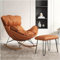 Freizeit-Schaukelstuhl- und Fußhocker-Set, Wohnzimmer-Schaukel-Akzentstuhl, gepolsterter Glider-Rocker, bequemer Lounge-Beistellstuhl mit Ottomane, Freizeit-Sofa-Liegestuhl, Bequeme Lesesess
