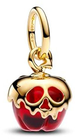 PANDORA Moments Disney Villains Böse Königin Apfel Charm-Anhänger aus Sterling Silber mit vergoldeter Metalllegierung, Kompatibel Moments Armbänder, 763421C01