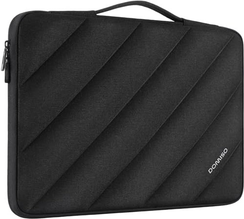 DOMISO 17,3 Zoll Laptop Hülle Tasche Laptoptasche Schutzhülle mit Einziehbarer Griff Wasserdicht Stoßfestes Laptophülle Sleeve Case für MacBook, HP, Dell, Asus Notebook, Schwarz
