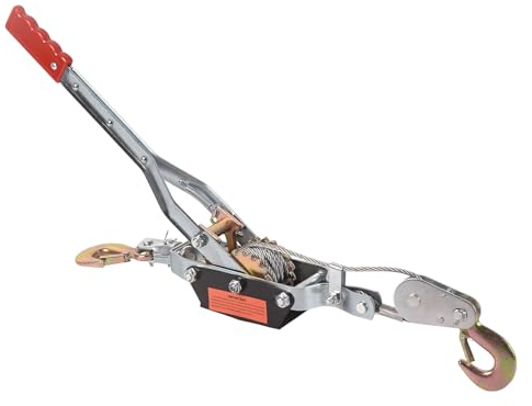 HOMIZEN 4 Tonnen Seilzug mit Ratsche Handseilzug 3m Drahtseil Ø 6.0 mm 2 Haken Flaschenzug Handwinde Seilzug Ratschenzug