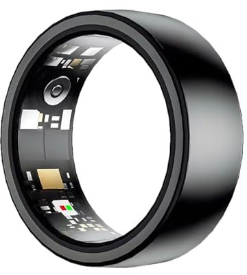 Weehomy - Anillo inteligente para hombre y mujer, anillo de salud impermeable con seguimiento de frecuencia cardíaca, sueño, podómetro/oxígeno en sangre, compatible con iOS y Android (negro, 7#)