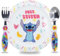 Sorrisini Set Stoviglie bambini Lilo, Piatti riutilizzabili per asilo, scoula, piatto, posate in acciaio inox, Set Svezzamento Prima Pappa, Set pappa Bimbo in plastica dura, Stitch